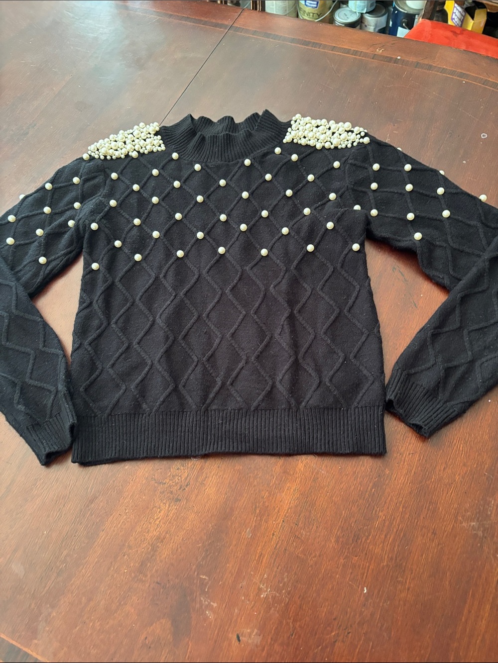 Black Pearl embellished woman’s Sweater XS